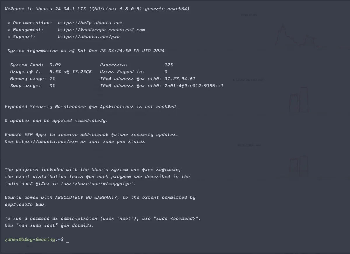Logging into the server over SSH